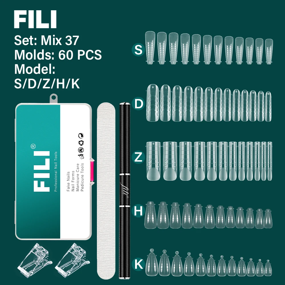 

Форма для наращивания ногтей FILI многоразовая форма для геля Форма для ногтей миндальная квадратная полностью закрывающая верхняя форма быстрое наращивание ногтей Маникюрный Инструмент