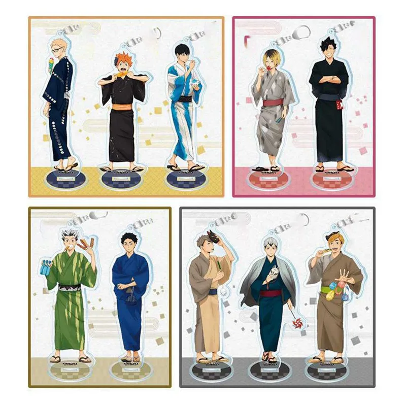 New Volleyball Youth Stand Keychain Haikyuu Hinata Acrylic Stand Figure Model Anime Keychain Jewelery