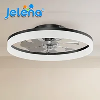 Jelena moderne ventilateur de plafond lumière 50CM rond silencieux LED ventilateur de plafond à intensité variable avec télécommande chambre étude salle à manger décor 1