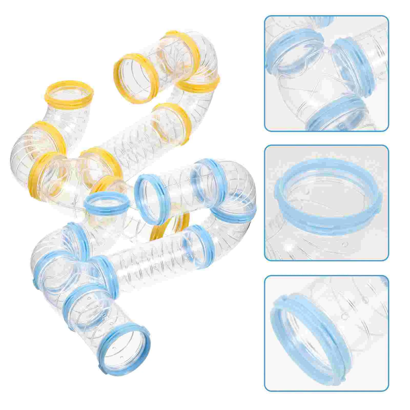 

2 Sets of Creative DIY Hamster Tunnel Plastic Pipes DIY Tube Connectors Hamster Cage Supplies