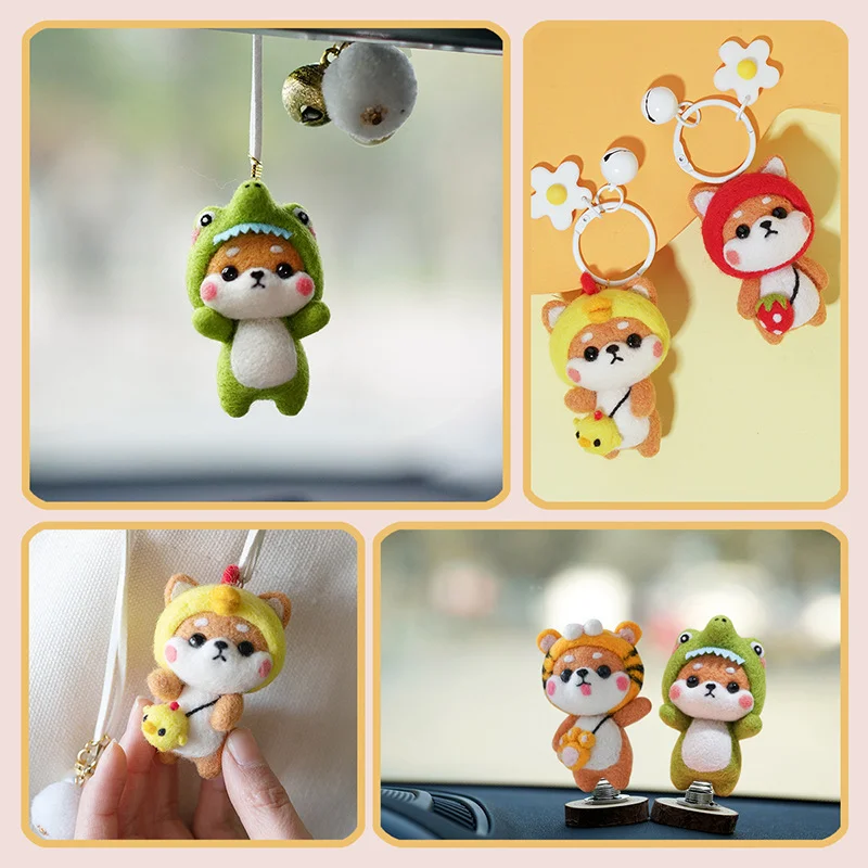 1Pcs DIY Doll Needle Felting Kit Crafts Wool Felting Animals Kit Non Finished Dog Handcraft Set for DIY Handmade Holiday Gifts