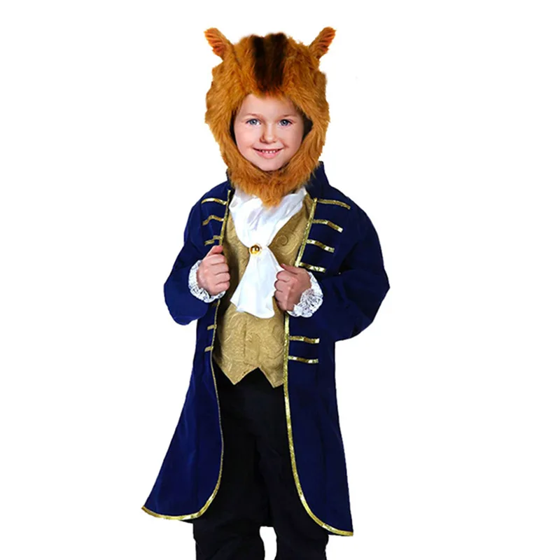 Kids Beast Prince Dress-Up Jacket Costume Halloween Performance Dress Up Costume School Anime Wig Party Costume Outfit Costumes