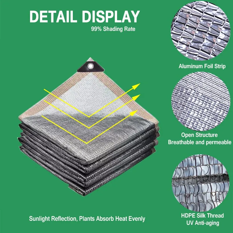 99 % Schattierungsrate, Aluminiumfolie, Sonnenschutznetz, Sonnenschutznetz für den Außenbereich, Pflanzen-Sonnenschutz, Gartenschutz, Baldachin, Pool-Markise-Netz – Detail 8