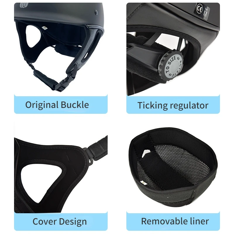 58-62cm Ultra Light Adults Equestrian helmet Riding helmet Knight Hat Removable Brim Speed helmet Horse Riding Acc 3