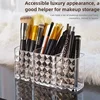 Clear Acrylic Makeup Brush Holder Desk Cosmetic Organiser Diamond Patterned Lipstick Storage Holder Desktop Cosmetic Storage Box 3