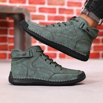 أحذية للرجال الربيع/الخريف اليدوية الجلود حذاء كاجوال موضة لينة السببية المشي أحذية رياضية تنفس المرأة حذاء من الجلد 2