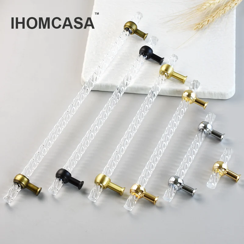 IHOMCASA ขนาดต่างๆห้องครัวดึงตู้รองเท้าตู้ลิ้นชัก Dresser ประตูเฟอร์นิเจอร์อุปกรณ์อะคริลิคคริสตัล 1