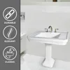 Bathroom Sink in White, Heavy Duty Pre-Drilled Widespread Faucet Holes with Overflow And Stain Resistant, bathroom sink 5