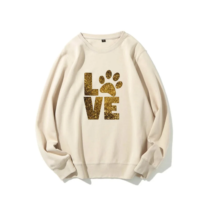

Paw Cat Dog Love Funny Print Fashion Pregnant Woman Sweatshirt Spring Autumn Sweaters Pregnant Women Pullover Customized Add