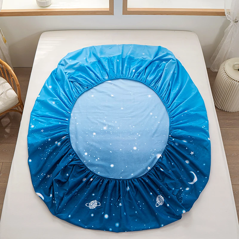 1 piece of bed sheet for bedroom 100%Polyeste Elastic Band Around bedding Fitted Sheet Only (excluding pillowcases) 6