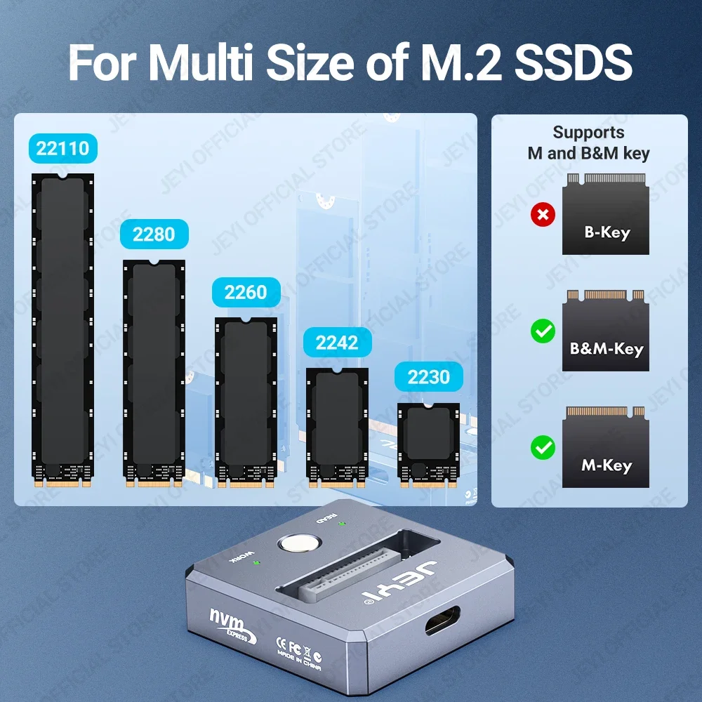M.2 SSD Reader NVMe & SATA to USB-C PCIe SSD Docking Station USB 3.2 10Gbps Solid Disk Adapter With Write Protection ssd enclosure,hard drive enclosure,hard drive adapter,ssd adapter,hdd docking station