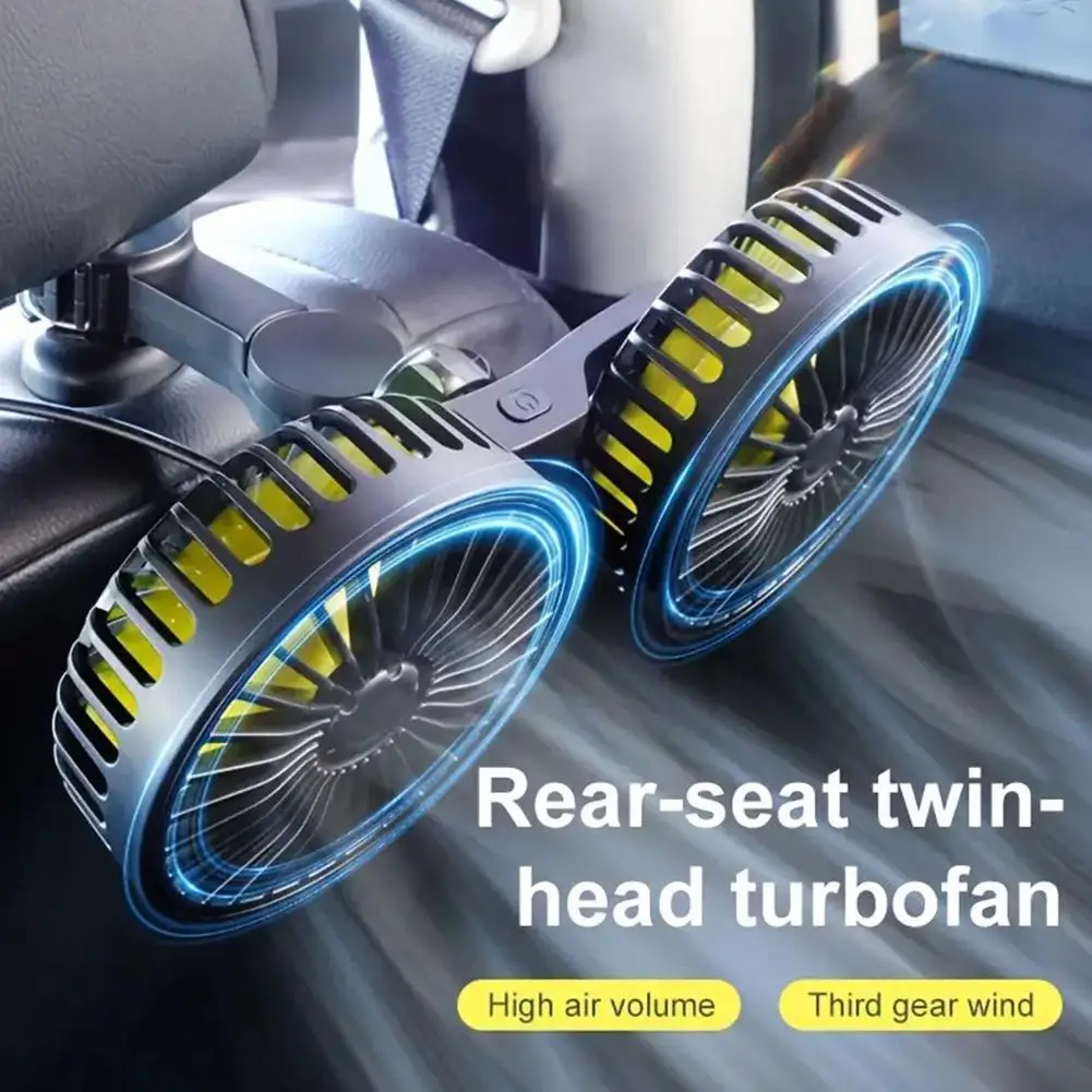 Dicross Car Fan For Backseat For Kids, Dual-Head Car Seat Fans With 2