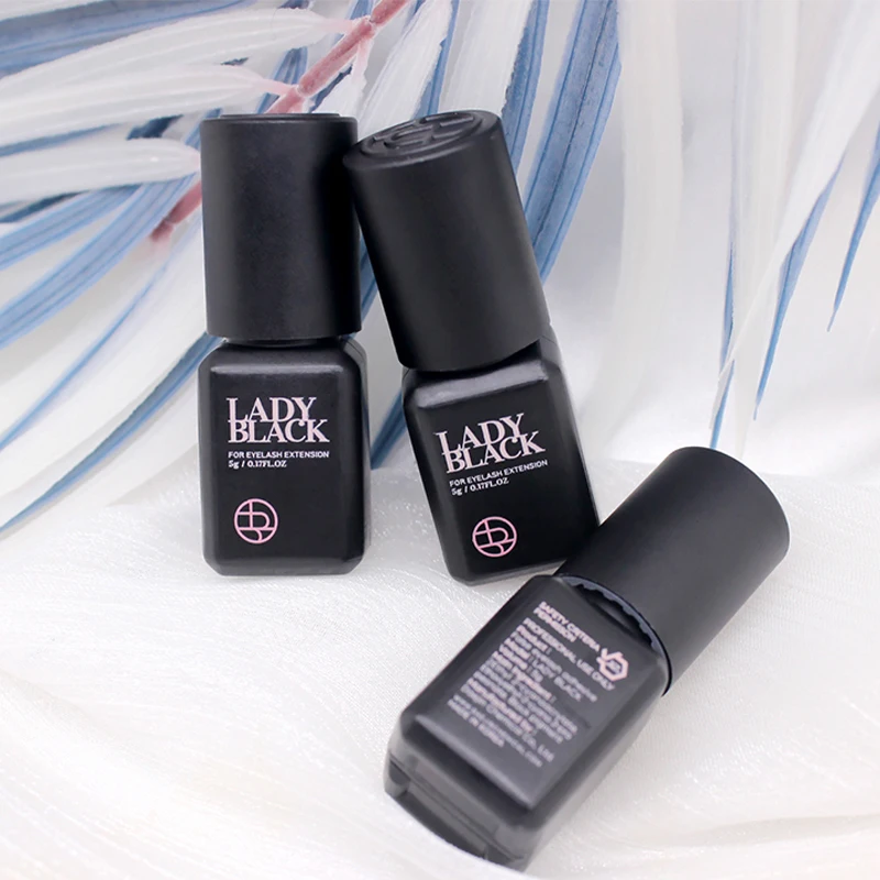 3 Bottles Lady Black Glue South Korea Supplies Dry Time Fastest Strongest False Eyelash Extensions 5ml Makeup Tools Beauty Shop