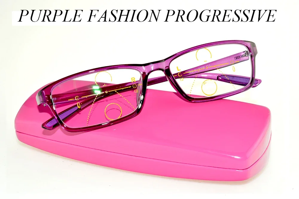 

Clara Vida 2018 New design women purple progressive with case high quality multifocal bifocal reading glasses +1 +1.5 to +4 ADD