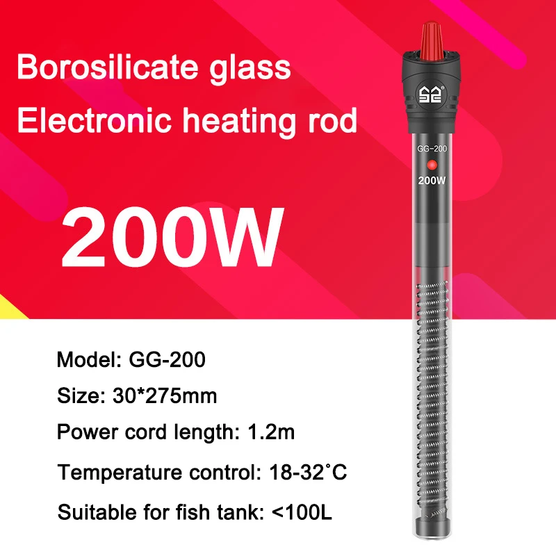 SUNSUN Aquarium Fish Tank Submersible Heater LCD Display Digital Adjustable Water Heating Rod 