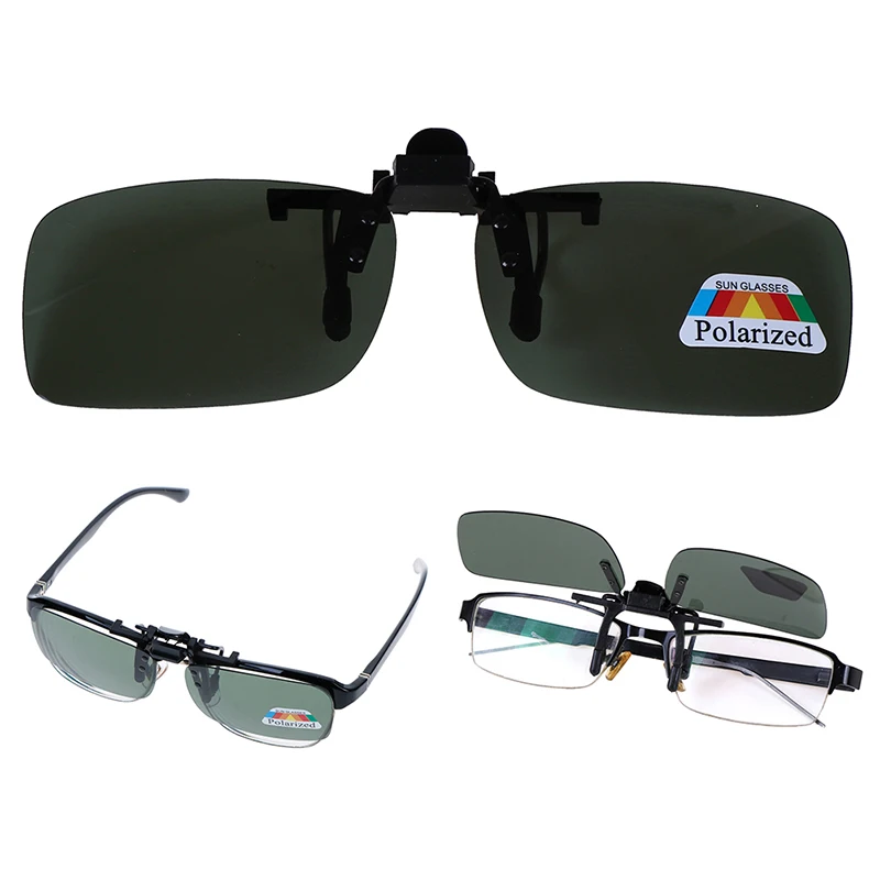 Glasses Unisex Clip-on Polarized Day Night Vision Flip-up Lens Driving UV400 Riding Sunglasses For Outside 1pc polarized sunglasses driving glasses
