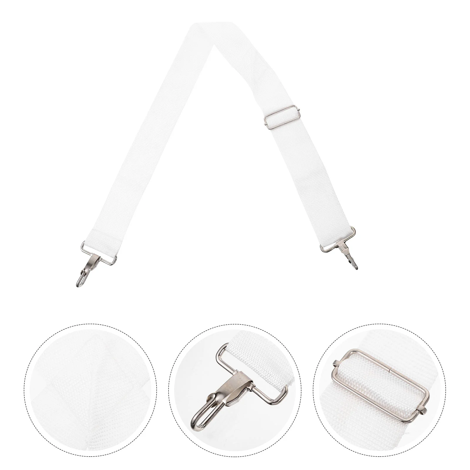 White Adjustable Snare Drum Strap Oxford Cloth High Strength Parade Marching Sling Percussion Accessories Lasting