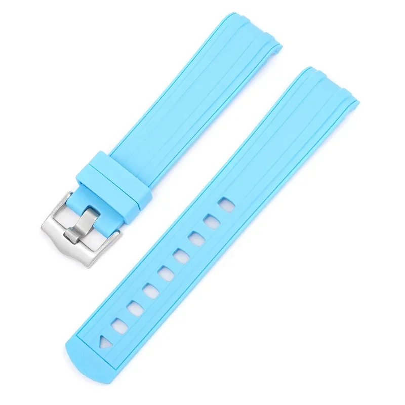 Premium Silicone Rubber Diving Watch Band with Curved End - Universal Strap