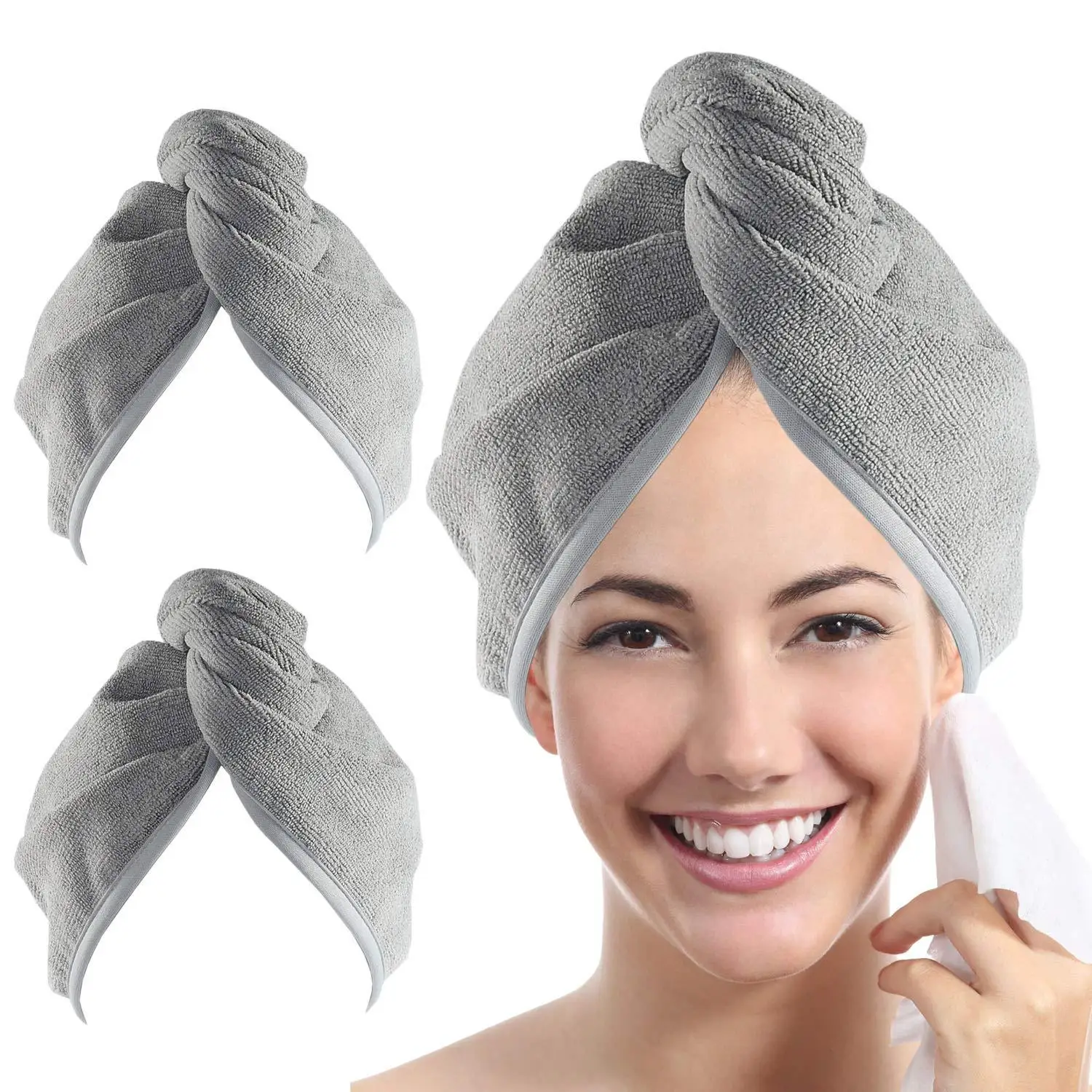 

Hair Towel Fiber Dry Hair Cap Quick Drying Thickened Absorbent Bag Headscarf Manufacturer Wholesale Plain Color Towel Cap