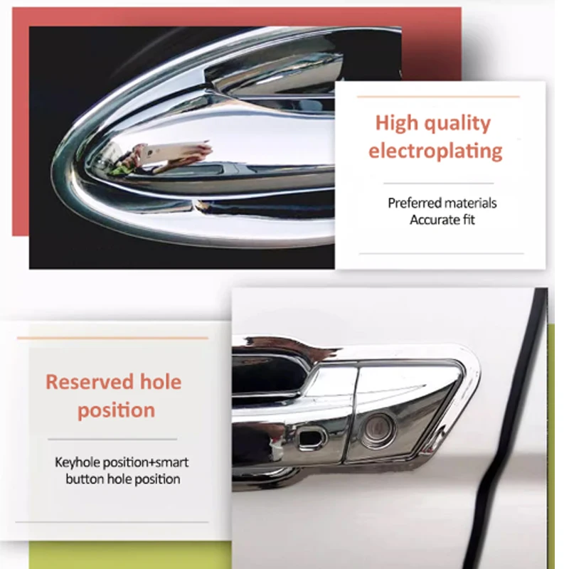 Chrome Car Door Handle Cover - Stylish Protective Trim and Decorative Film Stickers