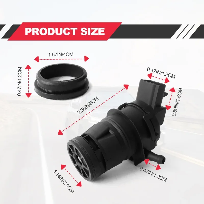 Vexillaris Windshield Washer Pump With Grommet 85330-60190 - Compatible With Toyota, Lexus, Subaru, Mazda, Nissan, Acura, Honda - View #8