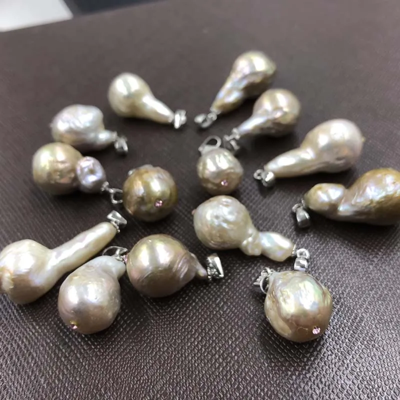 ELEISPL JEWELRY Lots 14 PCS Amazing Drop Natural Kasumi Pearls Pendant Rare 12-13mm  #508-7-1