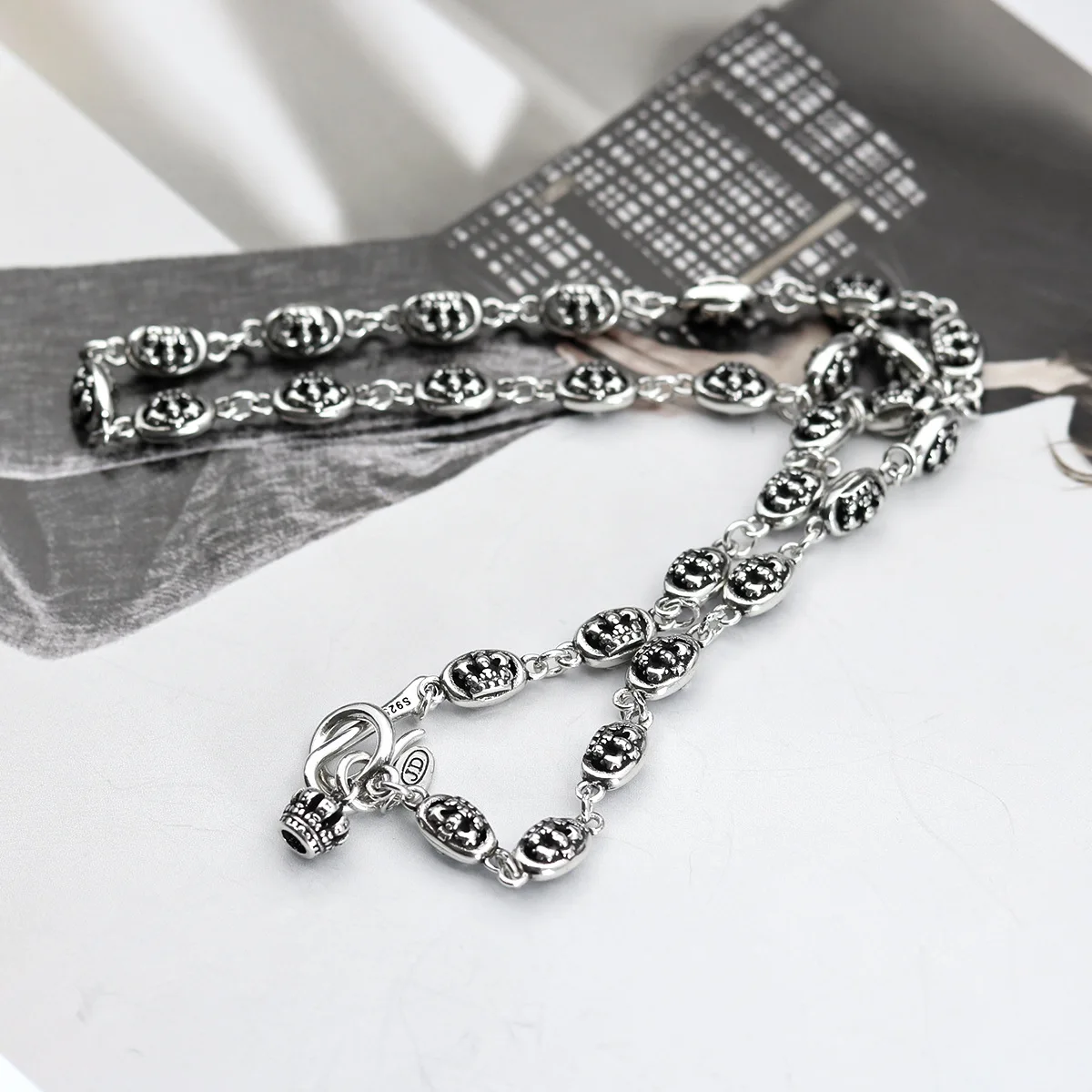 Crown rose without pendant retro long personality punk men and women necklaces