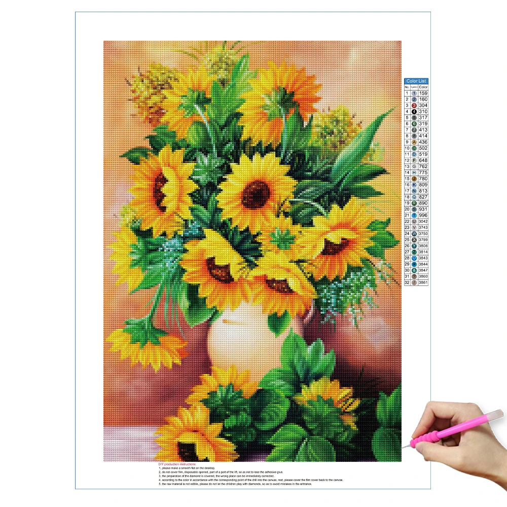 5D Diamond Painting Flower Full Diamond Tulip Rose DIY Diamond Mosaic Art Painting Cross Stitch Rhinestone Embroidery Home Decor