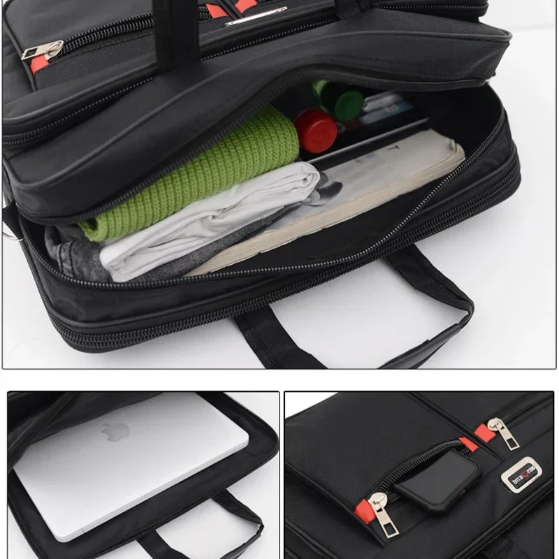 Simple Tote Men Business Briefcase Handbag For 15.6 inch Laptop Bags Large Capacity Shoulder Bags Travel Notebook Messenger Bag — view 2