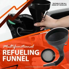 

Multifunctional Refueling Funnel For Car Motorcycle Filling Funnel With Filter Screen Wide Mouth PP Plastic Oil Fueling
