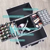 Aluminum Rolling Makeup Train Case, Portable Makeup Organizer Suitcase, Cosmetic Storage Box, Travel Beauty Luggage Trolley Lock 6