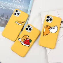 

Lovely Gudetamas Egg Phone Case For iphone 13 12 11 Pro Max Mini XS 8 7 6 6S Plus X SE 2020 XR Candy yellow Silicone cover