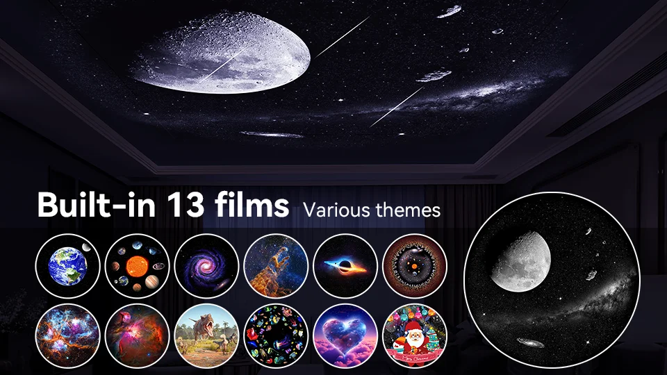 Description Picture 3 of item12 IN 1 Galaxy Star Projector with Meteor Ultra Clear Night Light Lamp Rotary Space Ball Planetarium Projector Lights for Kids G