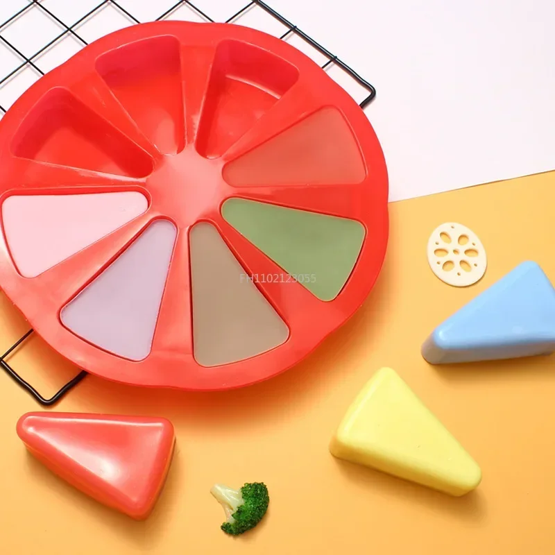 Silicone Cake Mold 8 Grids Shape Kitchen Pizza Plate Bakeware Non-stick Bread DIY Baking Pastry Cake Molds