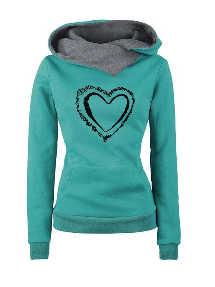 Sudadera con capucha para mujer, moda Otoño Invierno 2022, con estampado de amor, manga larga, informal, cálida_voghion.com