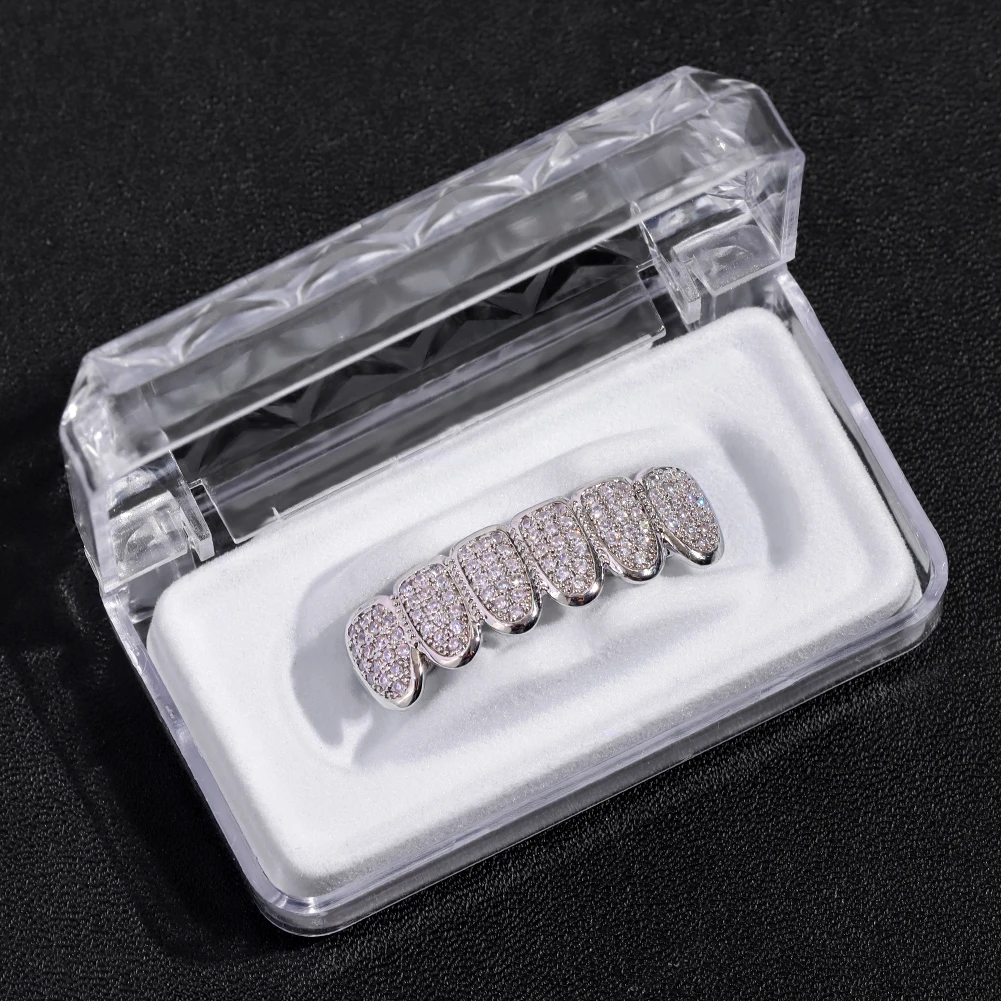 Hip Hop GRILLZ Iced Out AAA Fang Mond Tanden Grillz Caps Top Bottom Grill Set Vampire Grills kopen vanaf een prijs van 7.64