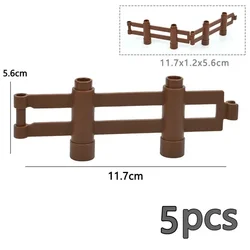 Large Building Blocks Playground Set with Slide, Swing, and Seesaw - Educational Toy (Brown Farm Fence)