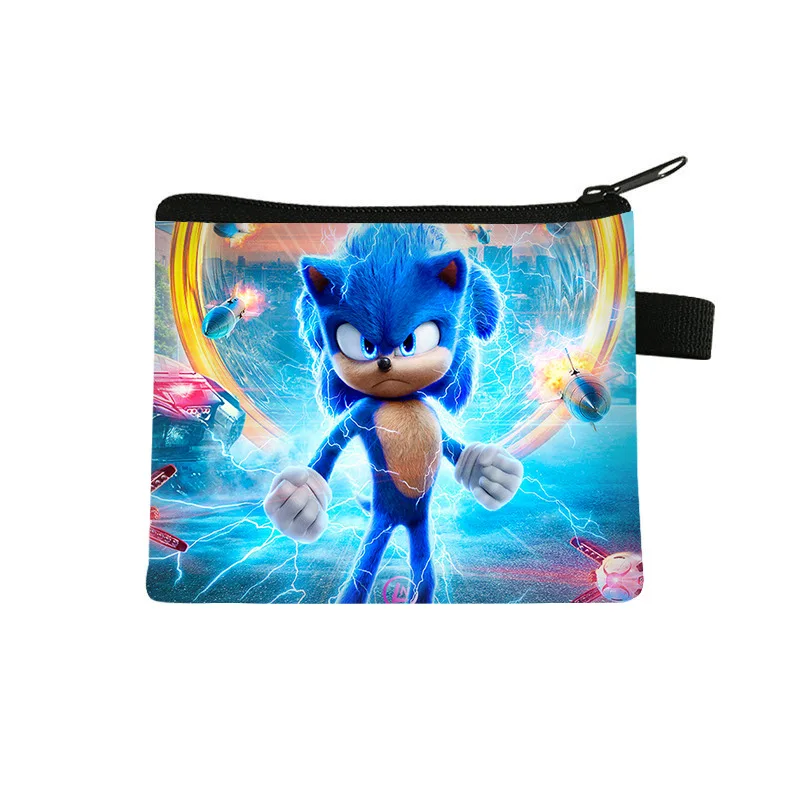 thumbnail image 1 of Monedero de Sonic The Hedgehog para mujer, cartera portátil para tarjetas de identificación, bolsa de almacenamiento de llaves para niños, regalos de cumpleaños, 1 of 5