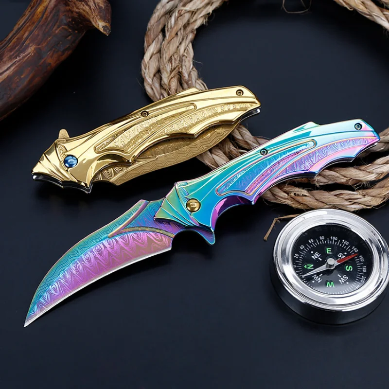 

Карманный складной нож из нержавеющей стали 3CR13MOV, острый нож для кемпинга и мяса, многофункциональный рыболовный инструмент для самообороны и выживания