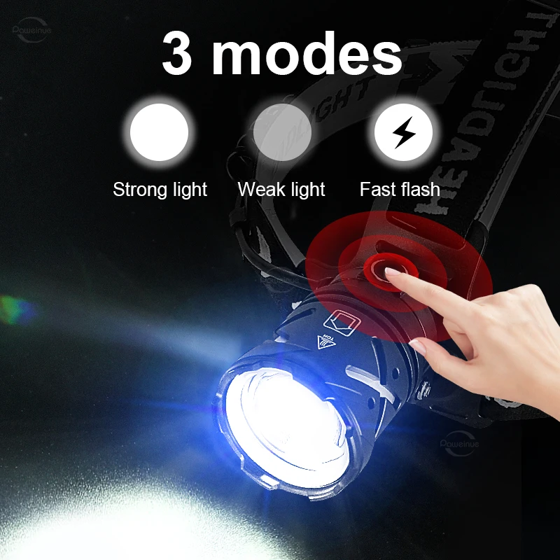 6800000LM LED 헤드램프 슈퍼 브라이트 고출력 LED 충전식 헤드 손전등 18650 야외 헤드라이트 낚시 캠핑 랜턴