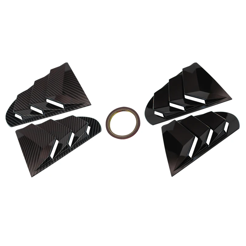 미쓰비시 랜서 EX X EVO 2008-2018 차량용 리어 윈도우 사이드 벤트 셔터 루버 커버 트림 카본 파이버 룩/블랙