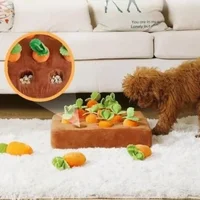 Carrot Snuffle Mat for Dogs Cats Puzzle Toy with 12 Carrots for Small Medium Large Interactive Pet Stress Relief Dogs Chew Toys 2