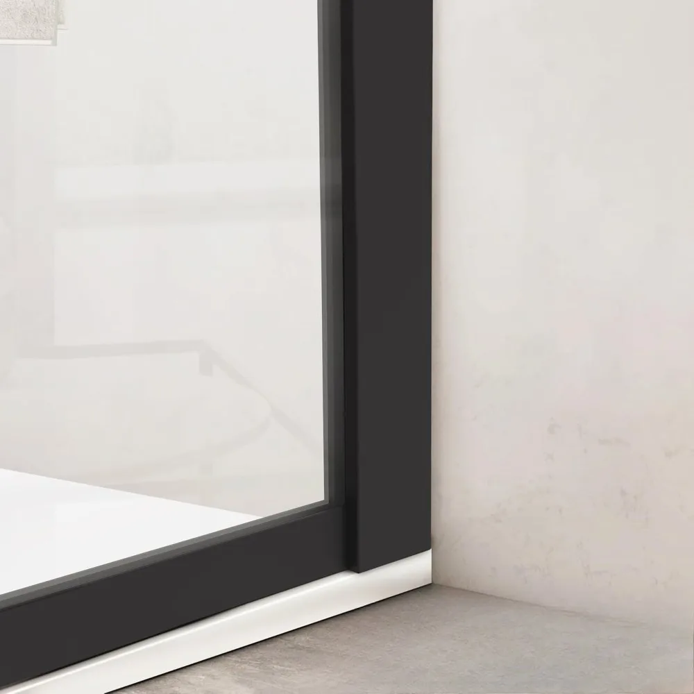 Bathroom half frame fixed shower door,single shower screen,matte black,clear shower door, with frame hardware kit  ducha puerta 2