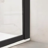 Bathroom half frame fixed shower door,single shower screen,matte black,clear shower door, with frame hardware kit  ducha puerta 2