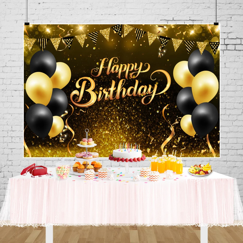 Adult Birthday Backdrops Photography Golden Glitter Spots Baby Shower Boy Girl Party Decor Photographic Background Photo Studio photo backdrop
