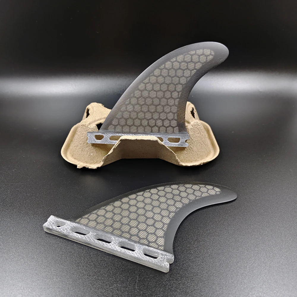 UPSURF FUTURE Twin Keel Fins Honeycomb Surfboard Rear Fin（Foil: 0/50）GX Twin Fins Single Tabs Clear/Grey Surf quillas surf