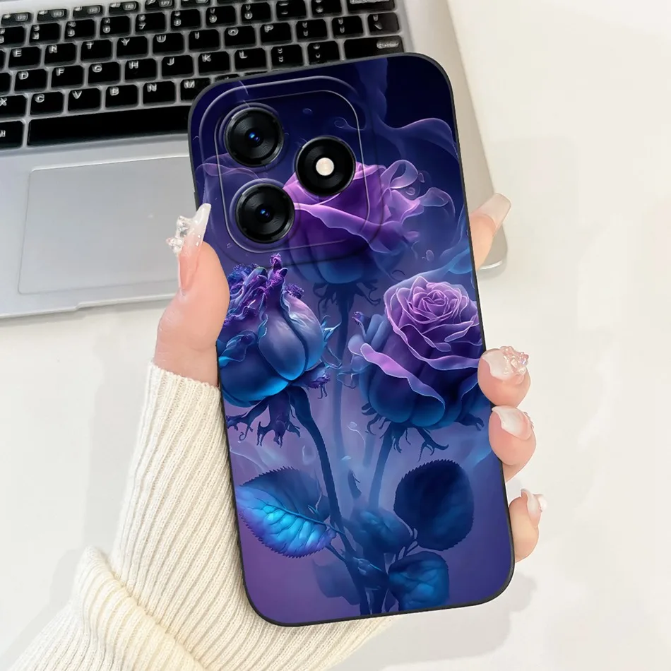Beautiful Bow Rose Painting Soft Silicone Shockproof Phone Case
