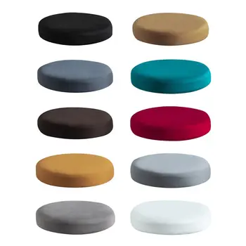 Accessori per sedie fodera per sedia rotonda elastica fodera per cuscino per sedia addensata in tinta unita comoda custodia per sgabello da Bar per uso domestico 1