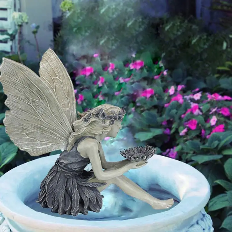 

New Garden Decoration Angel Resin Ornaments Crafts Household Garden Sculpture Sunflower Fairy Statue Resin Ornaments Home Decor