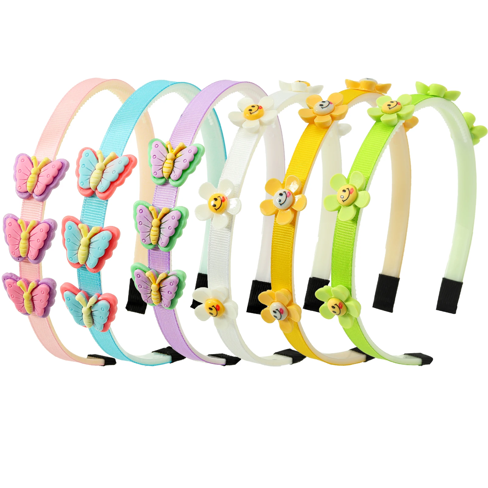 Candygirl NEW Butterfly Headband Hairpin for Girls Hair Accessories Cute Cartoon Color Flower Hairband Hair Hoop Clip Headwear candygirl cute plastic colour headbands lovely cat ears princess hair bands for kids hair hoop birthday party hair accessories